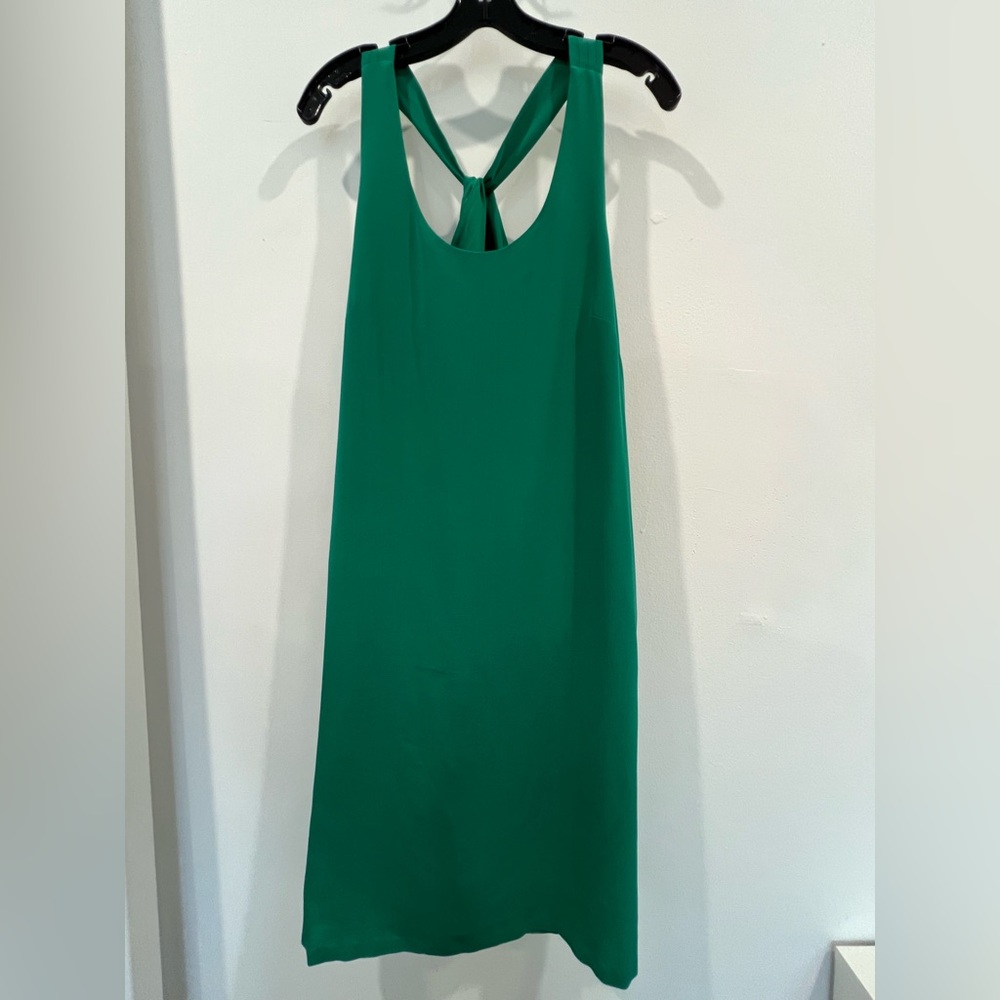 J. Crew Emerald Green Back-Twist Midi Dress